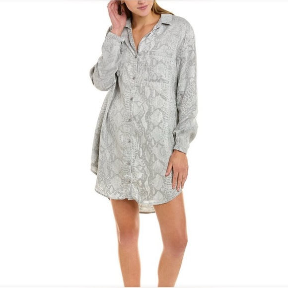 Bella Dahl Anaheim Hipster Dress in Gray Snake Print; Size S - Picture 4 of 14